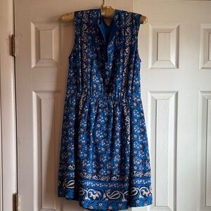 J. Crew Blue Floral Midi Dress